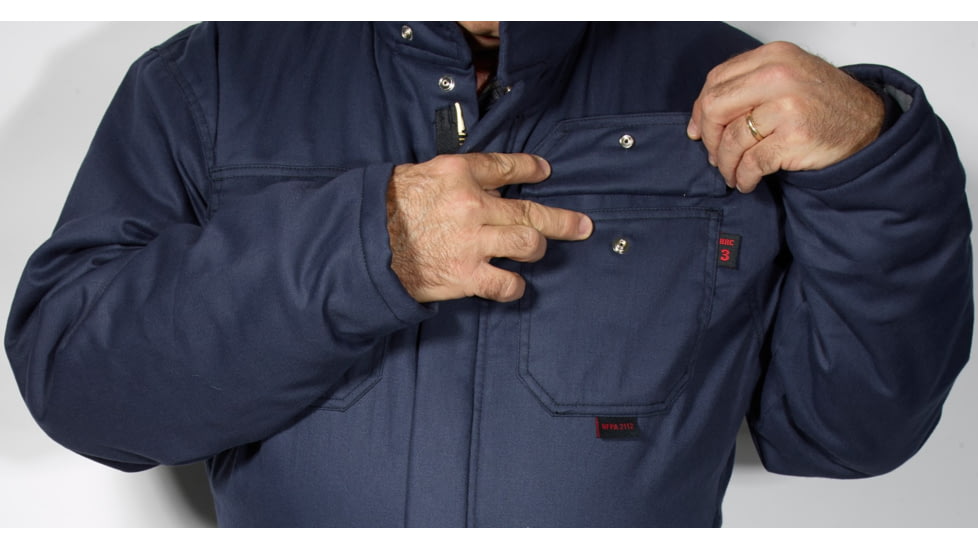 MCR Safety Flame Resistant Insulated Deluxe Coverall, Modacrylic Quilted Lining, 88% Cotton 12% Nylon, Navy, XL, DC3NXLT