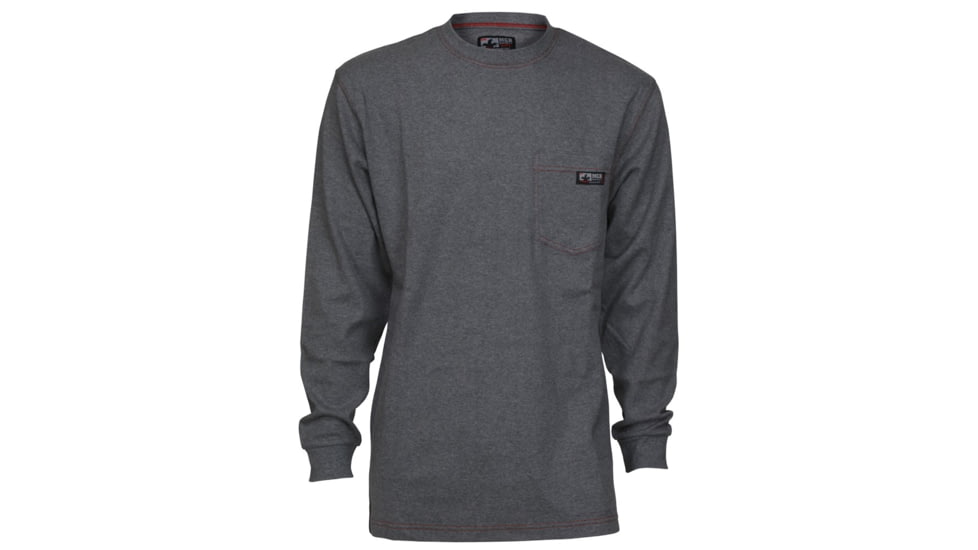 MCR Safety Flame Resistant Work Lightweight Long Sleeve T-Shirt, Comfortable 100% FR Cotton, Gray, M, LST1GM