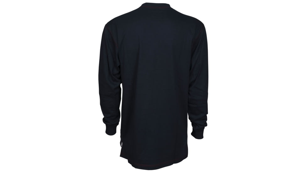 MCR Safety Flame Resistant Work Lightweight Long Sleeve T-Shirt, Comfortable 100% FR Cotton, Navy Blue, M, LST1NM