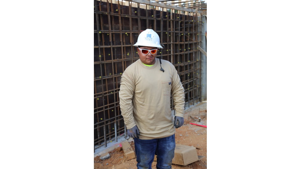 MCR Safety Flame Resistant Work Lightweight Long Sleeve T-Shirt, Comfortable 100% FR Cotton, Tan, S, LST1TS