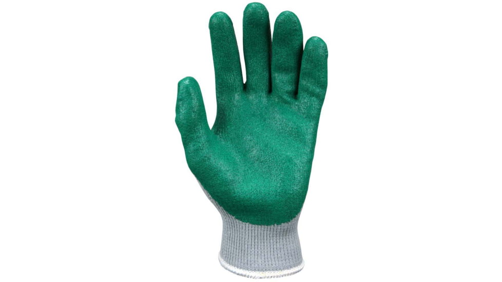 MCR Safety NXG 10 Gauge Gray Cotton Polyester Work Gloves w/Green Nitrile Palm &amp; Fingers, Green/Gray, 2XL, FT350XXL