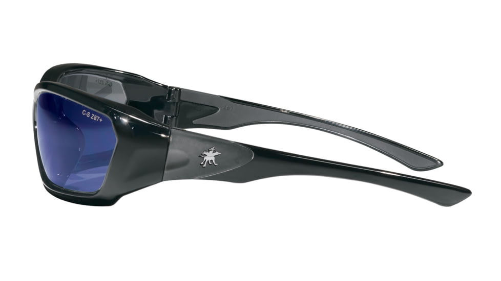 MCR Safety ForceFlex FF1 Series Safety Glasses, Lenses Molded Into Flexible TPU Frame, Blue Diamond Mirror, One Size, FF128B