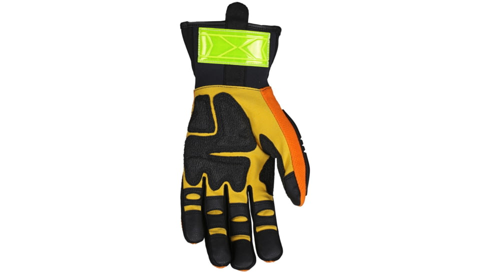 MCR Safety ForceFlex Mechanics Gloves, Padded Palm Reinforced with Rough Kevlar, Extended Neoprene Slip-On Cuff, TPR Back for Metacarpal Protection, Black and Gold, X - Large, HV100XL