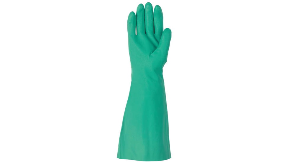 MCR Safety Nitri-Chem Unlined Green Nitrile Gloves, Green, Medium, 5350M