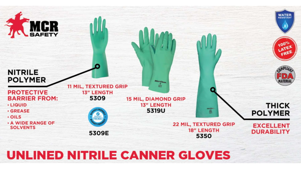 MCR Safety Green Unlined 22 Mil Nbr - 5350M