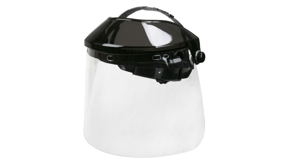 MCR Safety Headgear and Face Shield Combo Unit, Single Matrix Head Gear, Single Matrix Acetate Face Shield, Black, One Size, 48205400