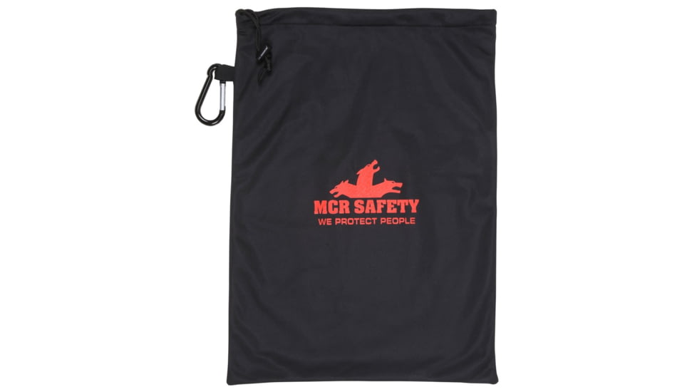 MCR Safety Headgear/Faceshield Bag, Affixed Carabiner Clip, Black, One Size, 203