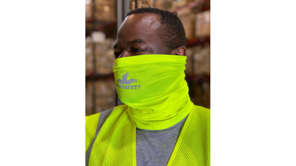 MCR Safety Hi-Vis Neck Gaiters, Single Layer 100% Poly, Lime, One Size, HVG8