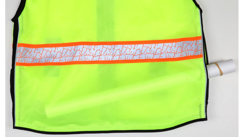 MCR Safety Hi Vis Reflective Safety Vest, ANSI 107 Type R Class 2, 3in Silver Reflective, Zipper Front Closure, Back Plan Pocket, Solid Front Mesh Back, Fluorescent Lime, XL, PSURVCL2LSXL