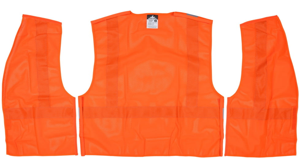 MCR Safety CL2MOL Hi Vis Reflective Safety Vest, ANSI Type R Class 2, Mesh with 2in Silver Stripes, Breakaway Design with Hook and Loop Closures, Fluorescent Orange, M, CL2MOL