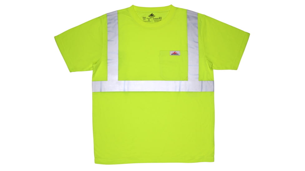 MCR Safety Hi Vis Safety Work T-Shirts, Soft Poly Jersey Knit, Short Sleeve and Tagless Design, ANSI 107 Type R Class 2, Fluorescent Lime, Fluorescent Lime, 4X, STSCL2SLX4