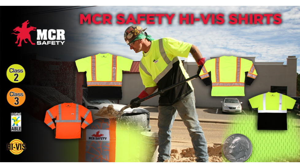 MCR Safety Hi Vis Safety Work T-Shirts, Soft Poly Birdseye Mesh, Long Sleeve and Tagless Design, ANSI 107 Type R Class 3, Fluorescent Orange, 3X, LSTSCL3MOX3