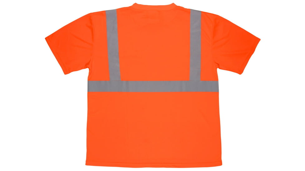 MCR Safety Hi Vis Safety Work T-Shirts, Soft Poly Birdseye Mesh, Short Sleeve and Tagless Design, ANSI 107 Type R Class 2, Fluorescent Orange, 3X, STSCL2MOX3