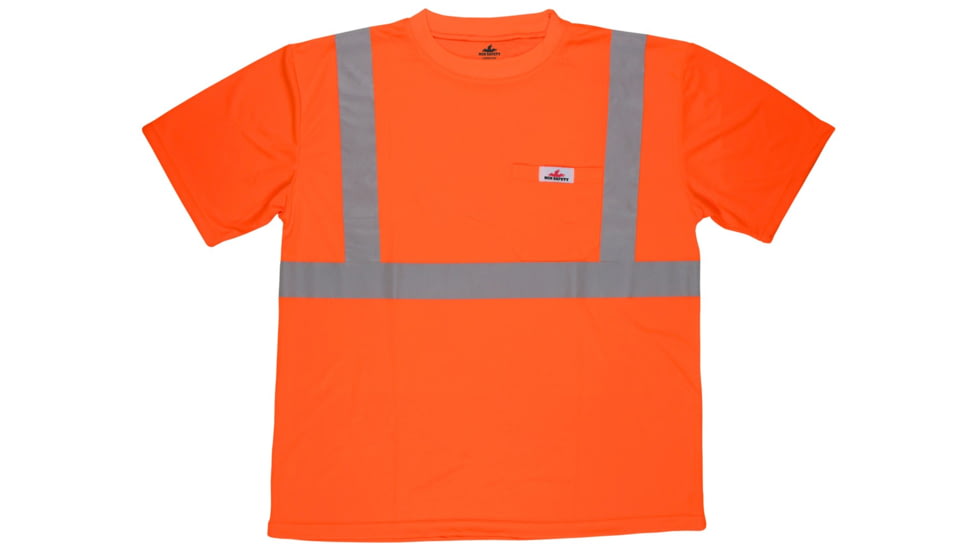 MCR Safety Hi Vis Safety Work T-Shirts, Soft Poly Birdseye Mesh, Short Sleeve and Tagless Design, ANSI 107 Type R Class 2, Fluorescent Orange, 3X, STSCL2MOX3