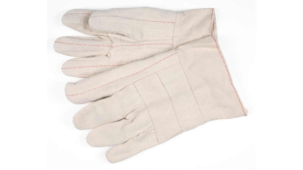 MCR Safety Hot Mill Work Gloves, 28oz Heavy Weight Fabric, 2 .5in Band Top, Knuckle Strap, Natural, Large, 9128
