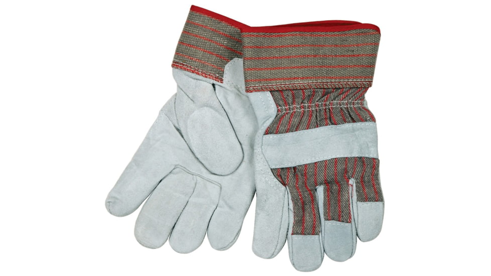 MCR Safety Insulated Leather Palm Work Gloves, Lined with Fleece, 2.5in Rubberized Safety Cuff, Gray, Large, 1205L