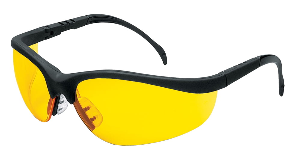 MCR Safety Klondike KD1 Series Safety Glasses, Adjustable Temple Length, Amber, One Size, KD114