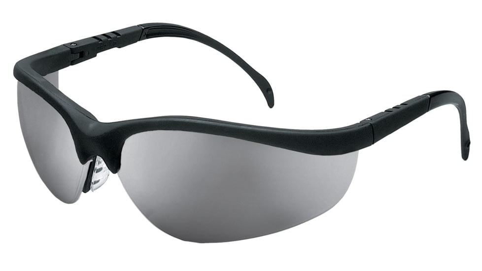 MCR Safety Klondike KD1 Series Safety Glasses, Adjustable Temple Length, Silver Mirror, One Size, KD117