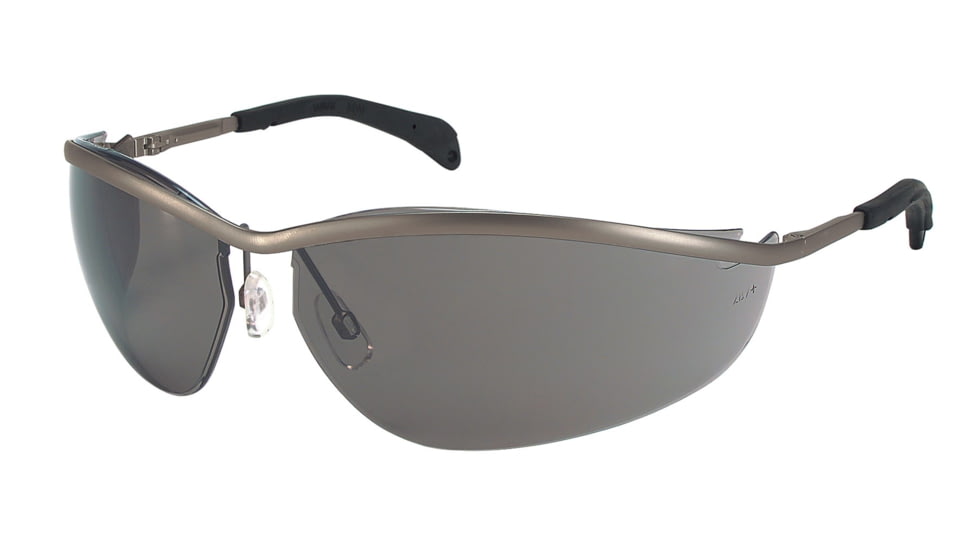 MCR Safety Klondike KD2 Series Safety Glasses, Lightweight Metal Frame, Adjustable Nose Pads, Gray, One Size, KD212