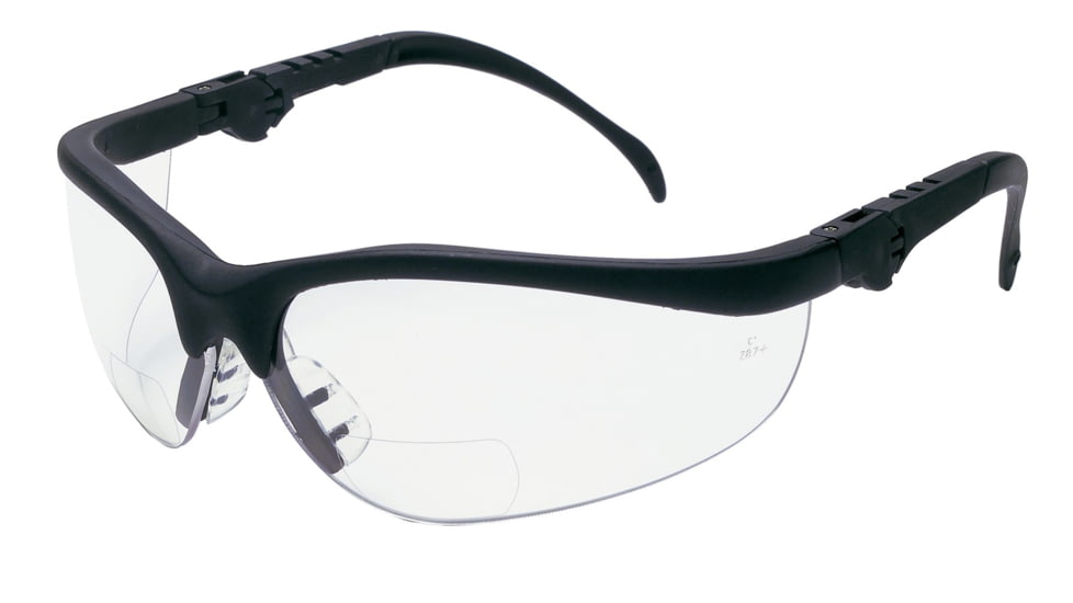 MCR Safety Klondike KD3 Series Bifocal Readers Safety Glasses, 2.0 Diopter Lenses, Soft Clear TPR Nose Piece, Clear, One Size, K3H20