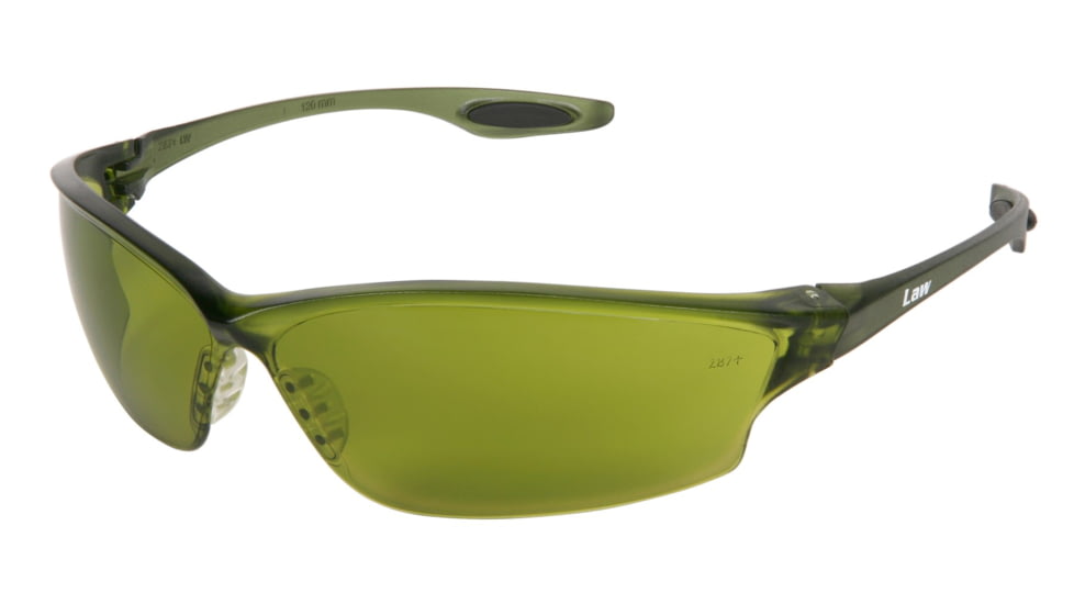 MCR Safety Law LW2 Series Welding Filter Shade 2.0 Dark Safety Glasses, Soft Secure TPR Nose Piece and Temple Inserts, Dielectric with No Metal Pieces, Green Filter 2.0, One Size, LW2120