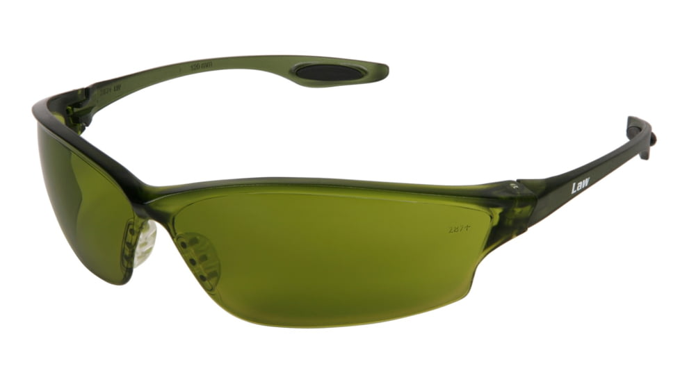 MCR Safety Law LW2 Series Welding Filter Shade 3.0 Dark Safety Glasses, Soft Secure TPR Nose Piece and Temple Inserts, Dielectric with No Metal Pieces, Green Filter 3.0, One Size, LW2130