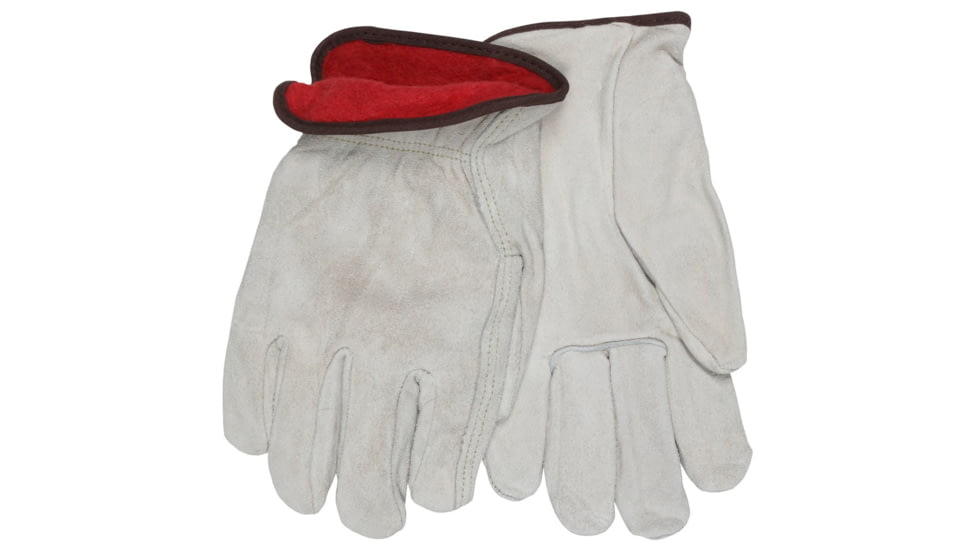 MCR Safety Leather Driver Work Gloves, Insulated Premium Split Cow Leather, Fleece Lined, Straight Thumb, Tan, X - Large, 3150XL