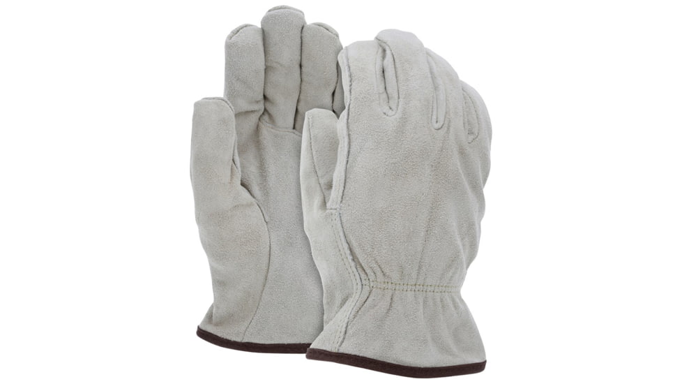 MCR Safety Leather Driver Work Gloves, Insulated Premium Split Cow Leather, Fleece Lined, Straight Thumb, Tan, X - Large, 3150XL
