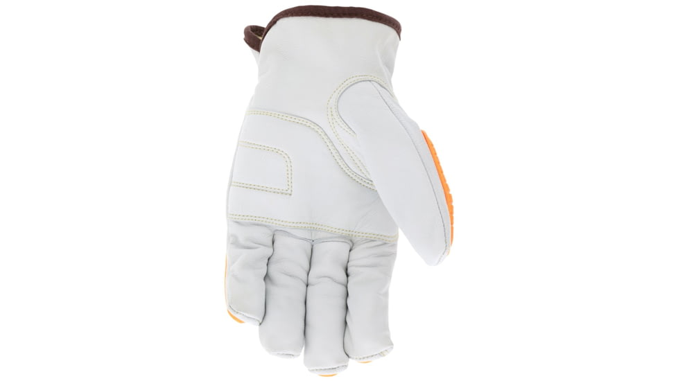 MCR Safety Leather Drivers Cut Resistant Work Gloves, Grain Goatskin Leather with DuPont Kevlar Liner, Keystone Thumb, White, Small, 36136KDPS