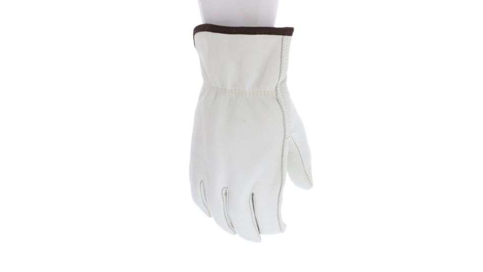 MCR Safety Leather Drivers Insulated Work Gloves, CV Grade Cow Grain with Shirred Elastic Back, Insulated with Thinsulate Liner, Straight Thumb, Beige, Large, 32013TL