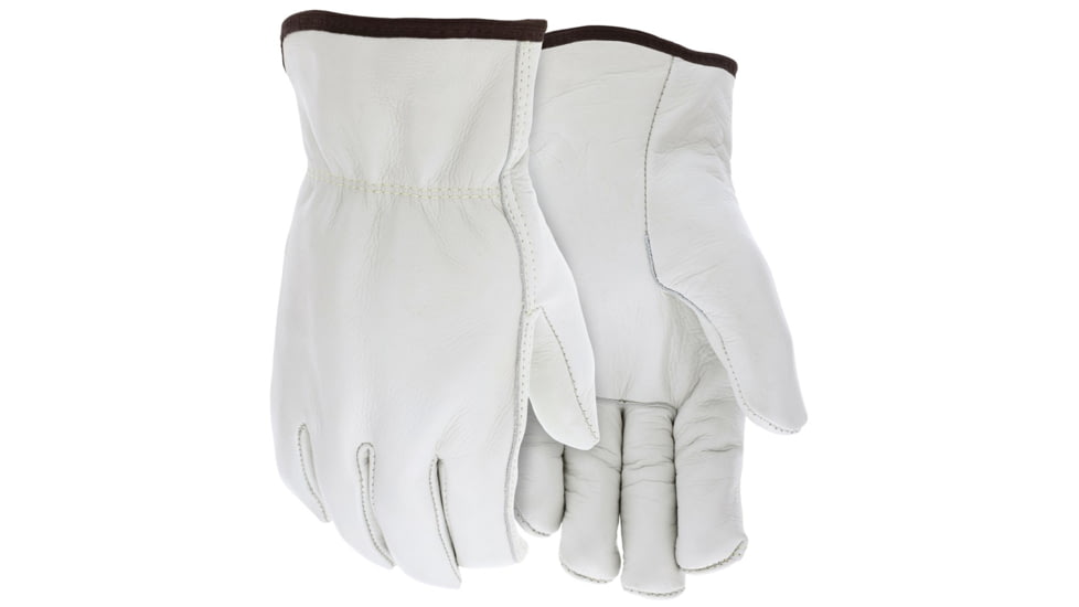 MCR Safety Leather Drivers Insulated Work Gloves, CV Grade Cow Grain with Shirred Elastic Back, Insulated with Thinsulate Liner, Straight Thumb, Beige, Large, 32013TL