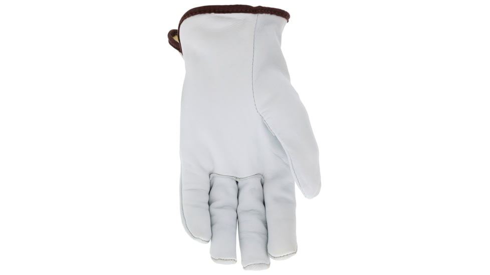 MCR Safety Leather Drivers Work Glove, Premium Grade Grain Goatskin, DuPont Kevlar/Synthetic Lined, Cut Resistant, White, Large, 3601KL