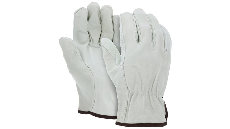 MCR Safety Leather Drivers Work Gloves, CV Grade Grain Cow, Straight Thumb, Beige, XX - Large, Each, 1, 32013XXL-EA
