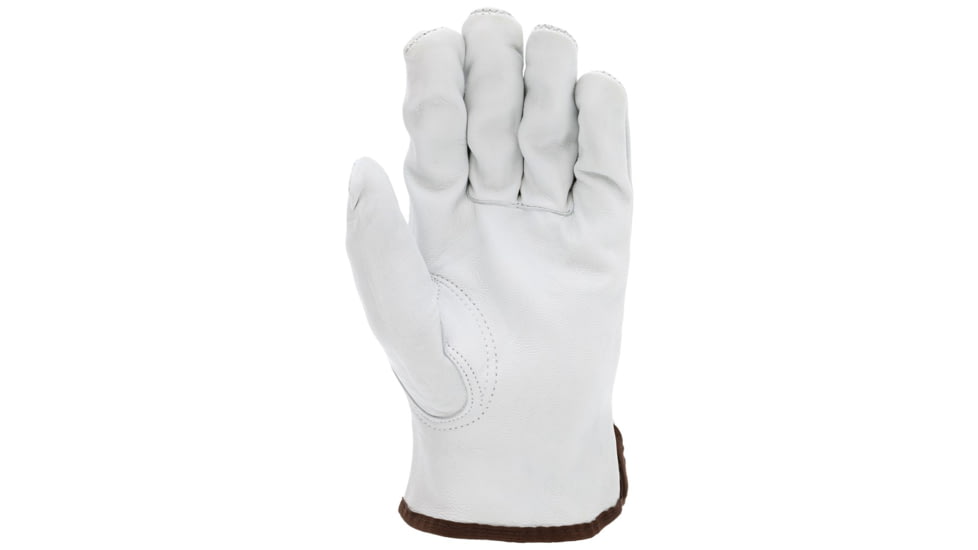 MCR Safety Leather Drivers Work Gloves, CV Grade Grain Goatskin, Keystone Thumb, White, Large, 36133L