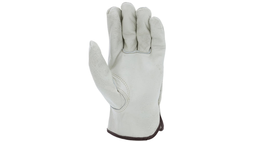 MCR Safety Leather Drivers Work Gloves, CV Grade Unlined Grain Cow Leather, Keystone Thumb, Beige, Large, 3215L