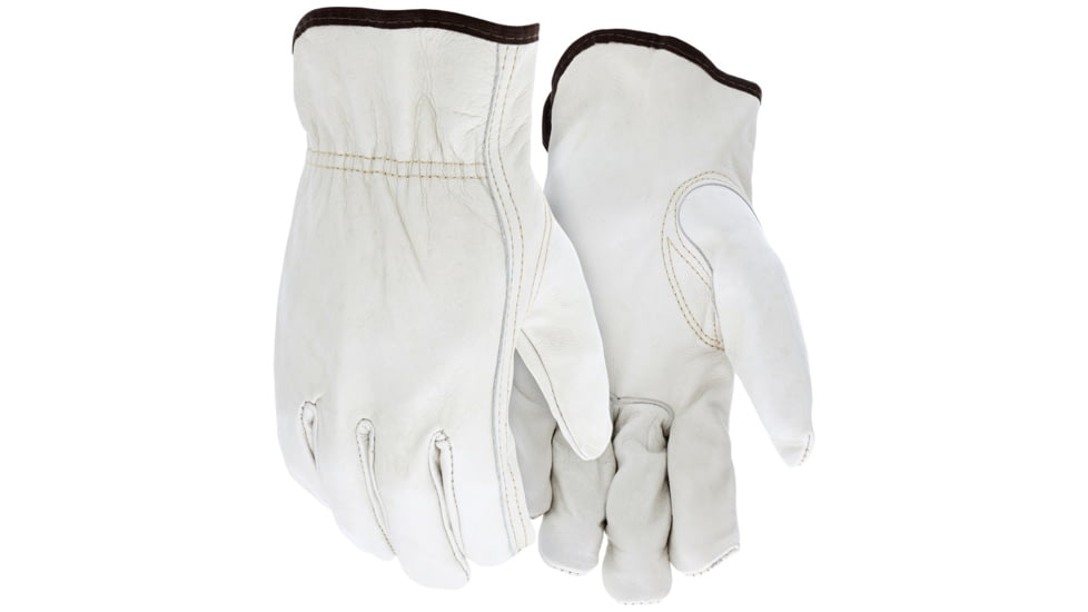 MCR Safety Leather Drivers Work Gloves, Premium Grade Unlined Grain Cow Leather, Keystone Thumb, Beige, X - Large, 32001XL