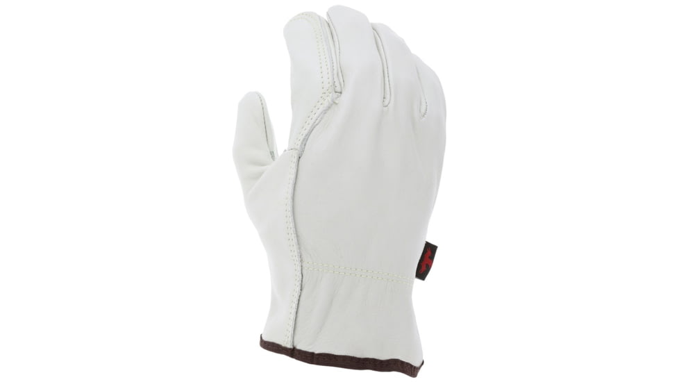 MCR Safety Leather Drivers Work Gloves, Select Grade Grain Cow, Double Palm with Wing Thumb, Beige, Small, 32113DPS
