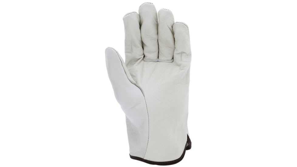 MCR Safety Leather Drivers Work Gloves, Select Grade Unlined Grain Cow Leather, Straight Thumb, Beige, X - Small, 3201XS
