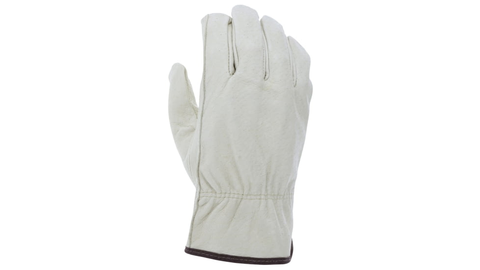 MCR Safety Leather Drivers Work Gloves, Select Grade Unlined Grain Pigskin, Keystone Thumb, Beige, Large, 3401L