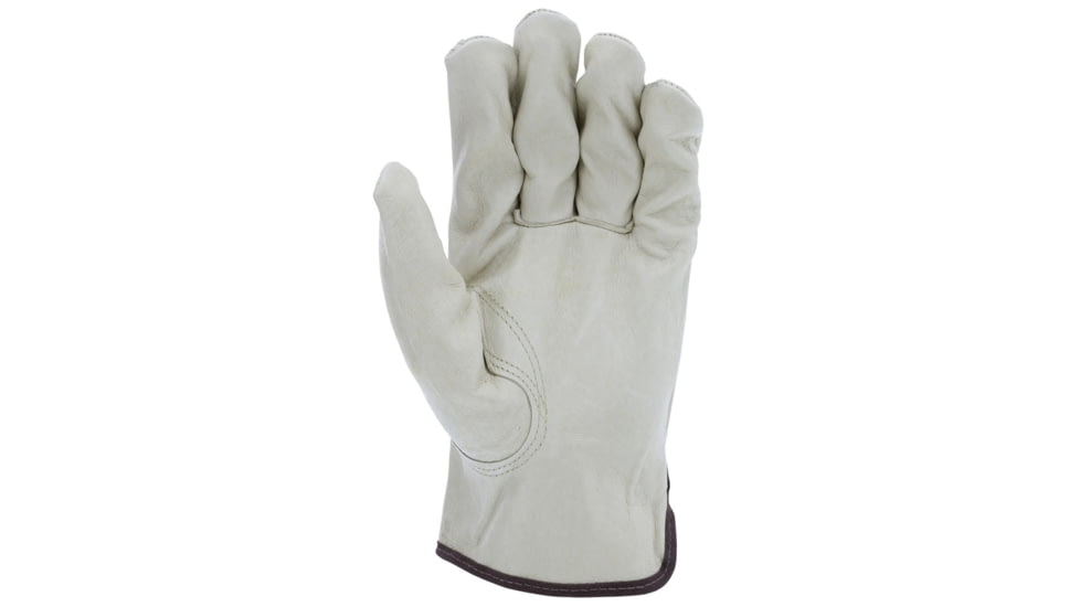 MCR Safety Leather Drivers Work Gloves, Select Grade Unlined Grain Pigskin, Keystone Thumb, Beige, Large, 3401L