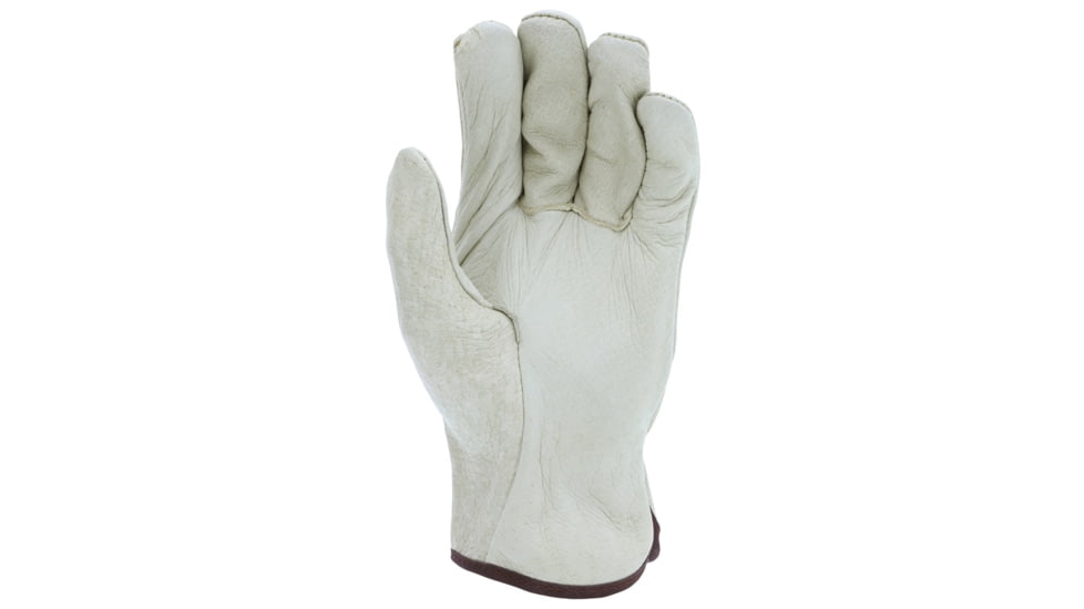MCR Safety Leather Drivers Work Gloves, Select Grade Unlined Grain Pigskin, Straight Thumb, Beige, Small, 3400S