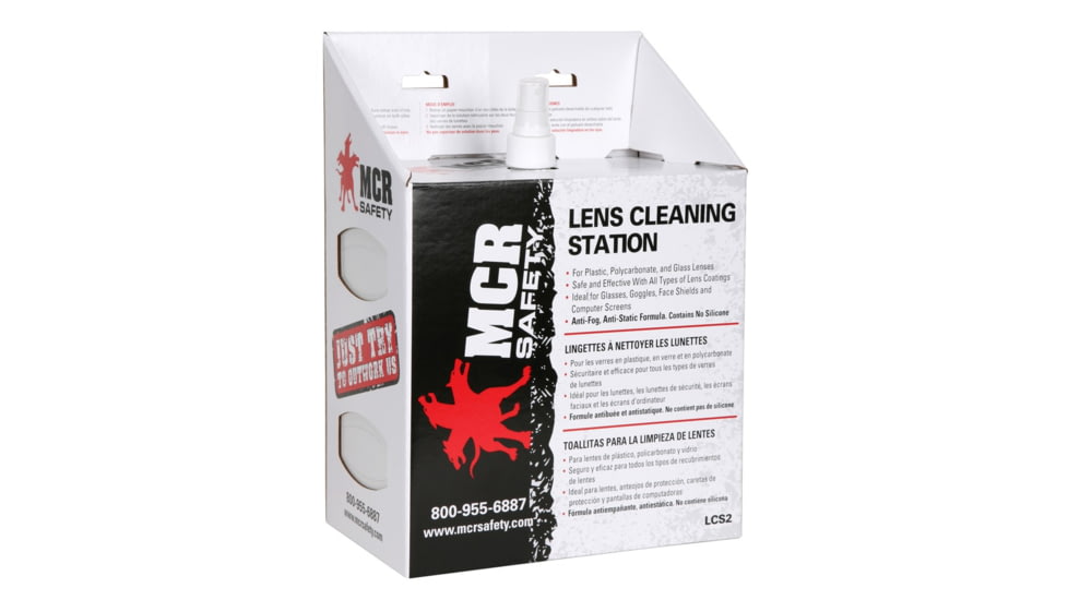 MCR Safety Lens Cleaning Station 16 Ounce Solution In Spray Bottle 4 Boxes Of 300 Tissues, One Size, LCS2