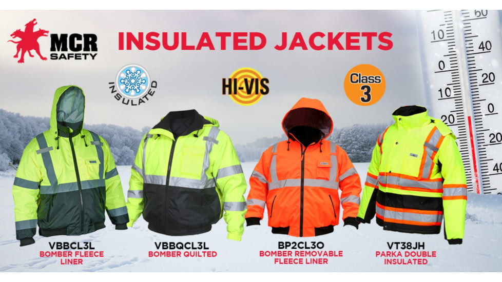MCR Safety Luminator 2-in-1 Bomber Jacket with Removable Zip Out Fleece Liner, PU/Cotton Poly,ANSI Class 3, Attached Hide-Away Hood, Fluorescent Orange, L, BP2CL3OL