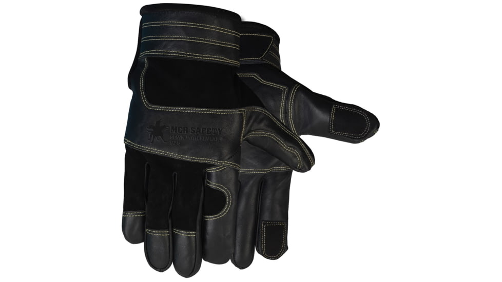MCR Safety Mechanics Gloves, Deerskin Back with Grain Cow Palm and Palm Patches, Sewn with DuPont Kevlar Thread, Black, XX - Large, 925XXL