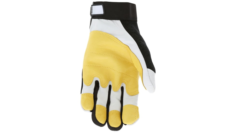 MCR Safety Mechanics Gloves, Reinforced Thumb Crotch, Rugged Grain Goatskin with Double Palm, White and Gold, X - Large, 906XL