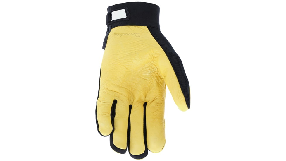 MCR Safety Mechanics Gloves, Supple Grain Deerskin Palm, Adjustable Hook and Loop Wrist Closure, Flexible and Breathable Spandex Back, Gold, Medium, 901M