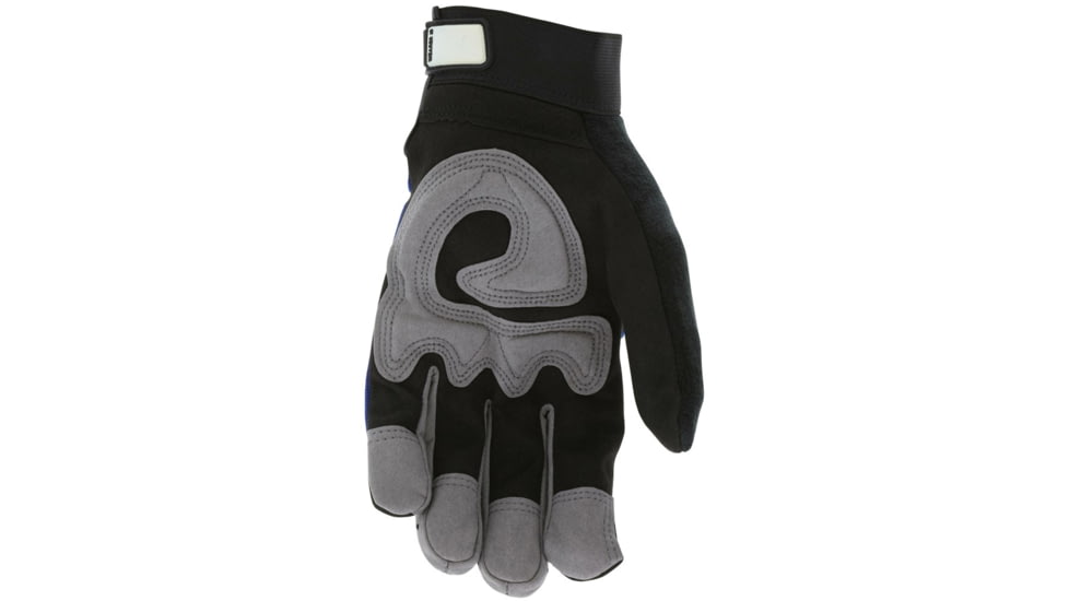 MCR Safety Mechanics Gloves, Synthetic Leather Palm, Adjustable Hook and Loop Wrist Closure, Black and Gray, X - Large, 905XL