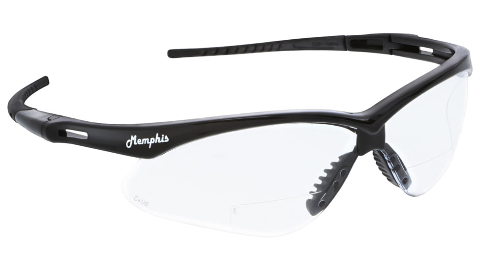 MCR Safety MPH20 Memphis Series Bifocal Readers Safety Glasses, 1.5 Diopter Lenses, Wrap Around Lens Design, Clear, One Size, MPH20