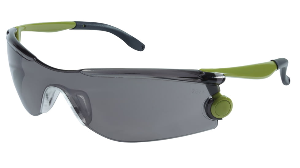 MCR Safety MT122 MT1 Series Safety Glasses, Rotating Temples, Non-Slip TPR Temple Grip and Nose Piece, Gray, One Size, MT122