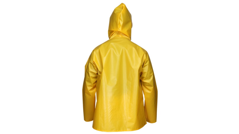 MCR Safety Navigator Series Waterproof Rain Jacket, .25mm TPU/Nylon, Attached Hood, Yellow, 2X, 560JHX2